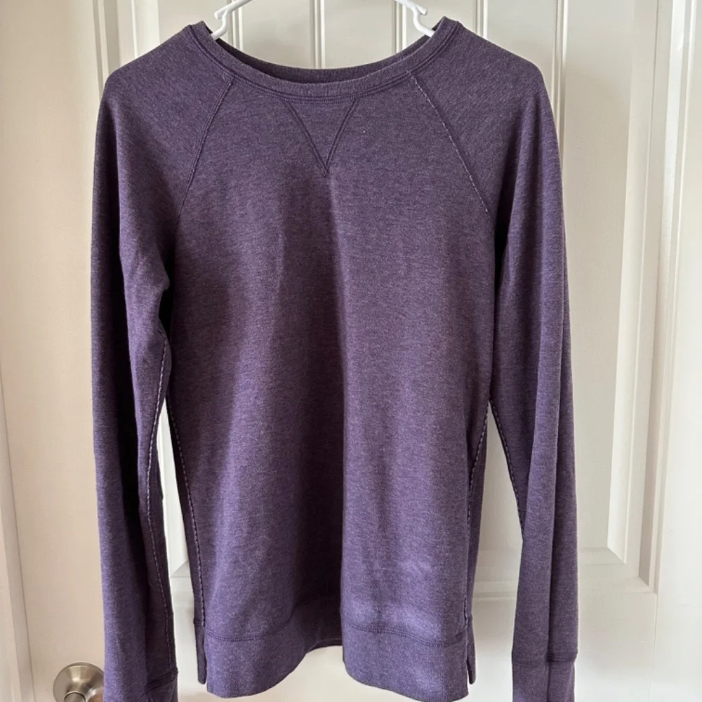 Lululemon Athletic Reversible Stripe Crew Neck Long Sleeve Top Shirt Purple - Picture 7 of 12